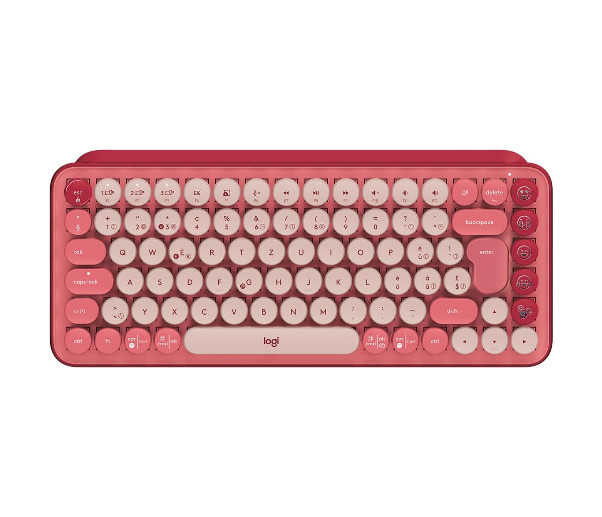 POP Keys Wireless Mechanical Keyboard With Emoji Keys - HEARTBREAKER_ROSE - CH - CENTRAL QWERTZ