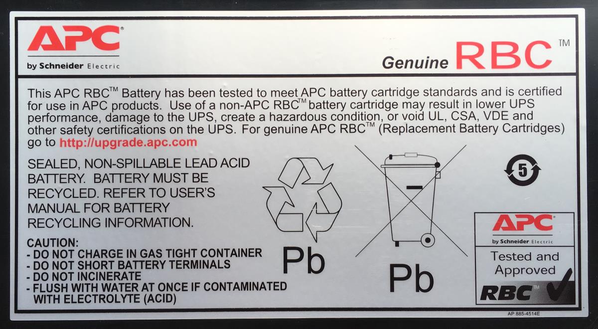 Replacement Battery Cartridge #18 (rbc18) For Ps250/ Ps250i/ Ps450/ Ps450i
