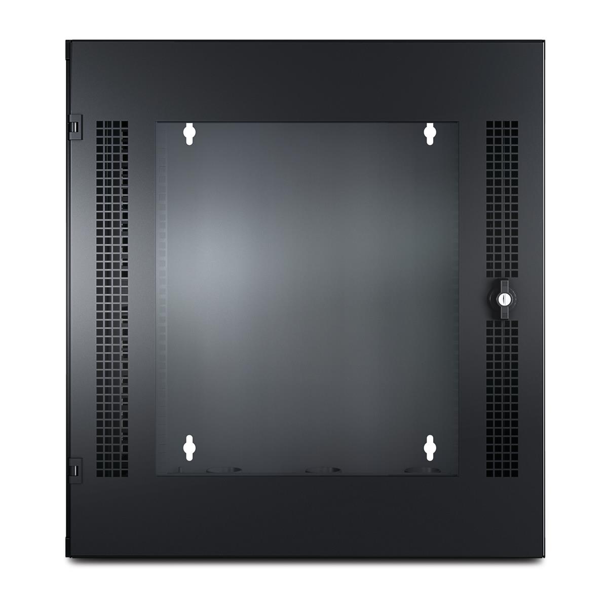 NetShelter WX 13U w/Threaded Hole Vertical Mounting Rail Glass Front Door/ Black