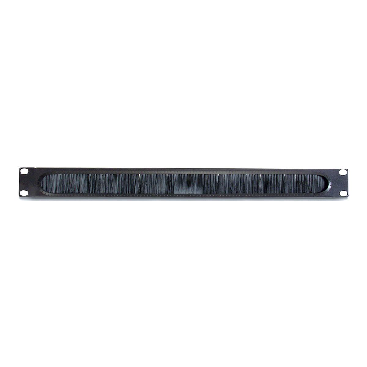 1u Cable Pass -thru W/ Brush Strip Black
