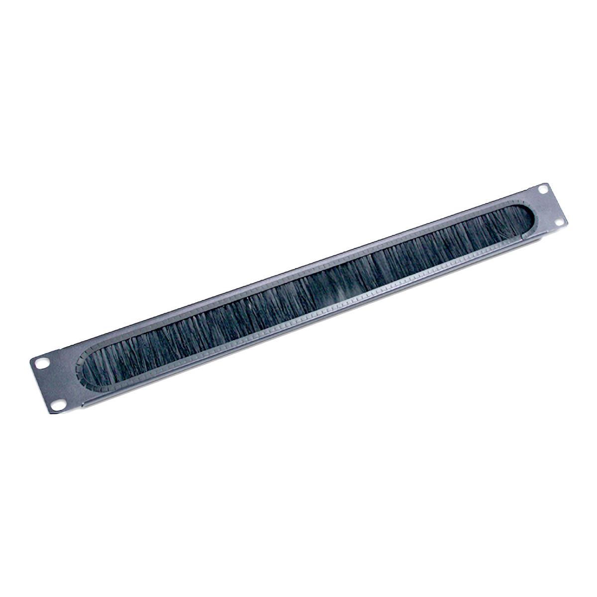 1u Cable Pass -thru W/ Brush Strip Black