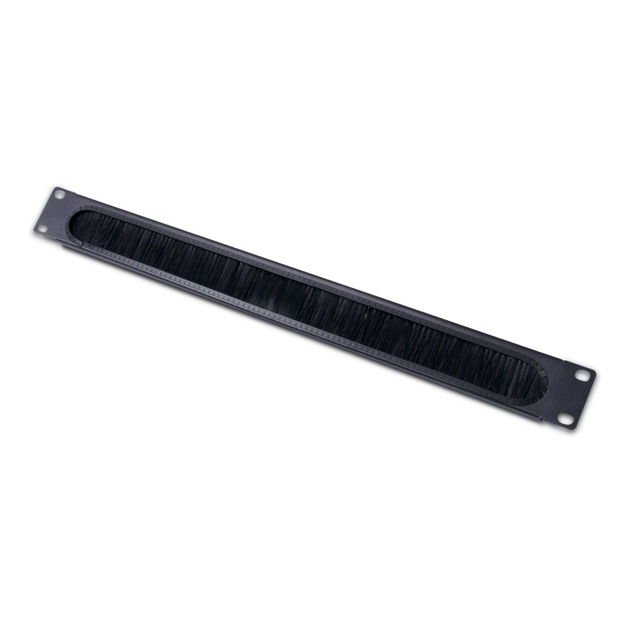 1u Cable Pass -thru W/ Brush Strip Black