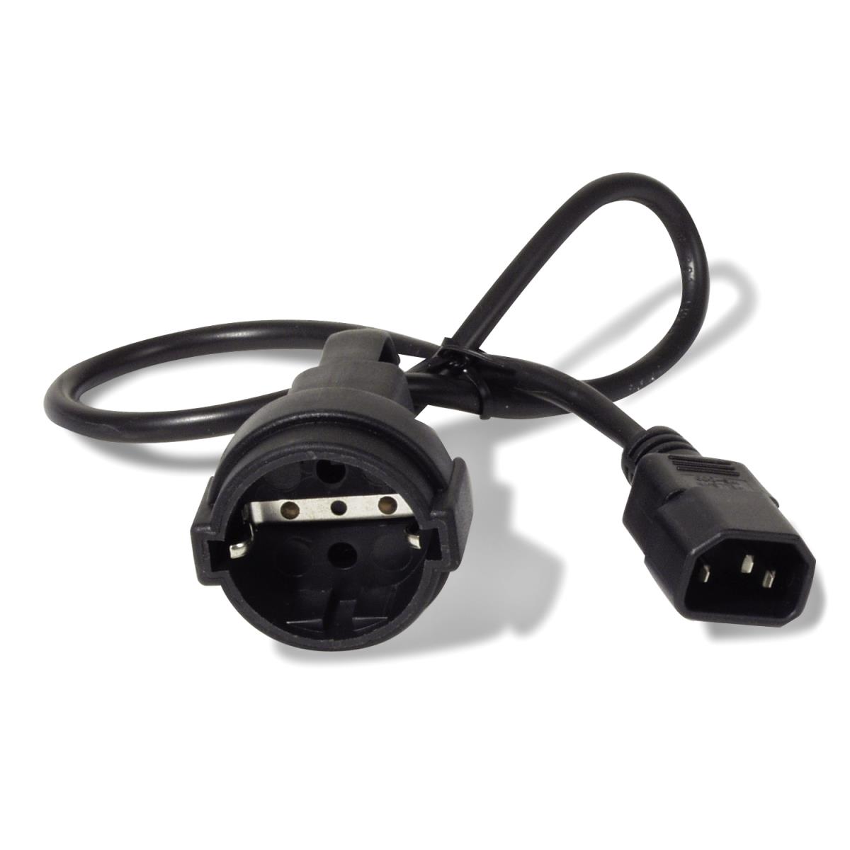Power Cord Iec 320 C14 To Schuko Cee 7 10a/230v 0.5m