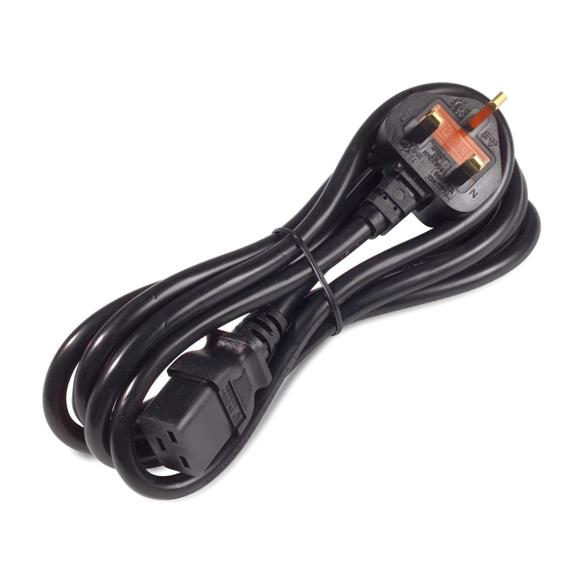 Power Cord, C19 To Bs1363a (uk), 2.4m