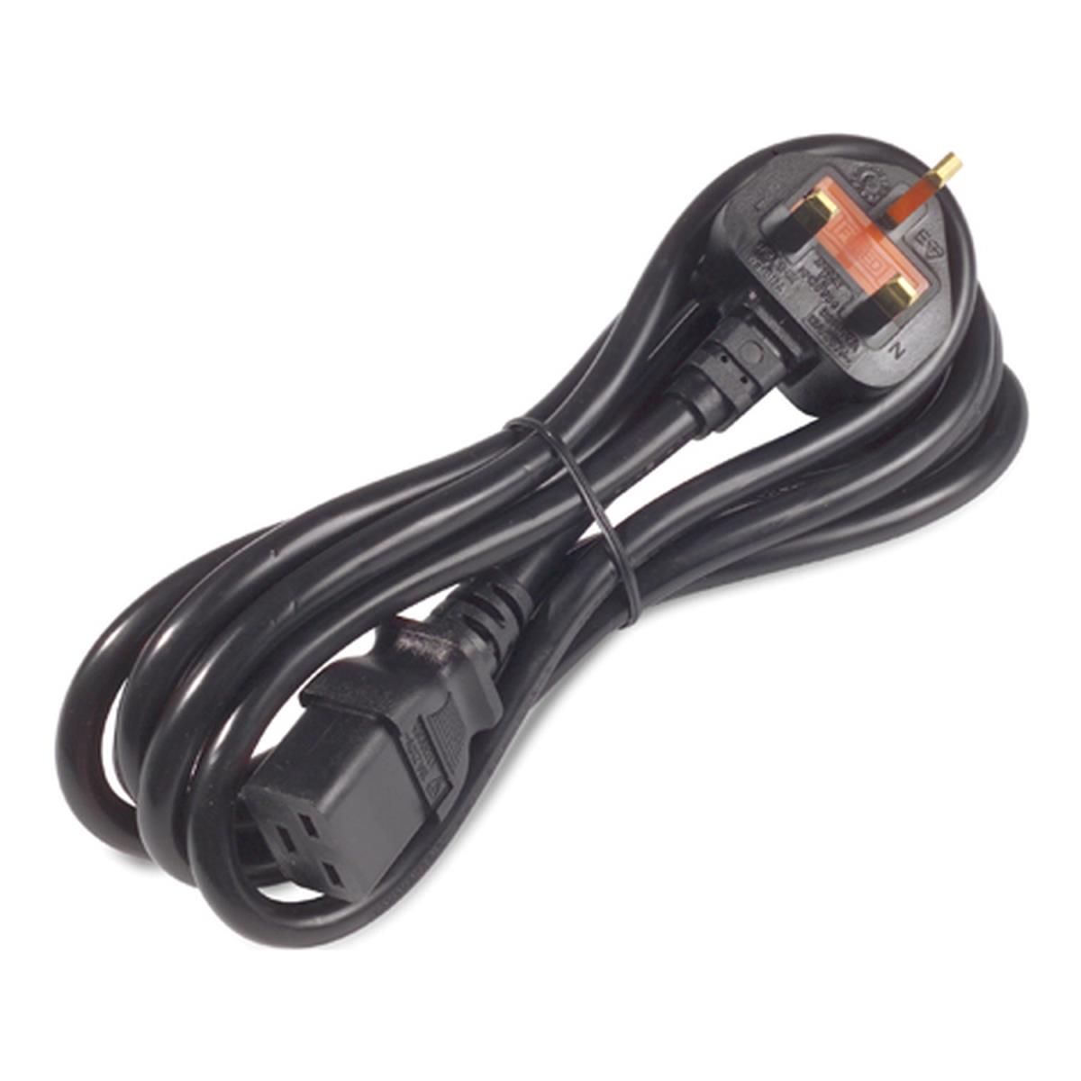 Power Cord, C19 To Bs1363a (uk), 2.4m