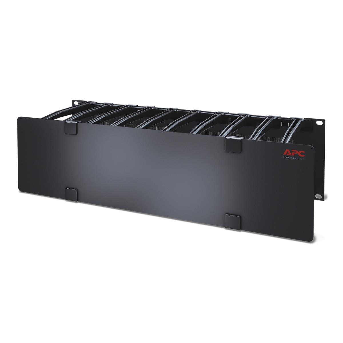 Horizontal Cable Manager, 3U x 6in Deep, Single-Sided with Cover