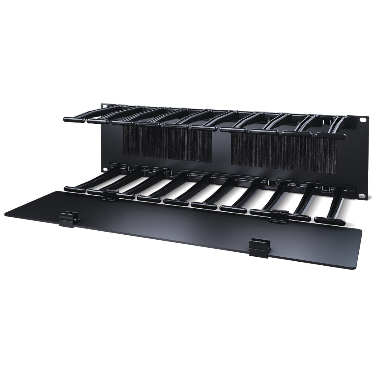 Horizontal Cable Manager, 3U x 6in Deep, Single-Sided with Cover