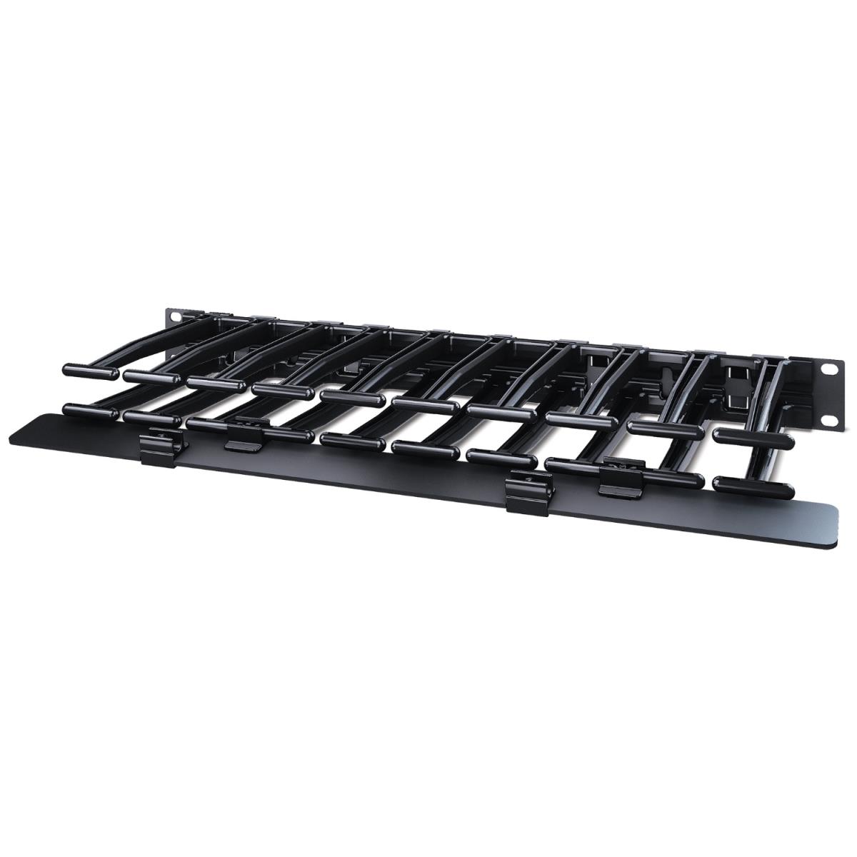 Horizontal Cable Manager, 1U x 6in Deep, Single-Sided with Cover