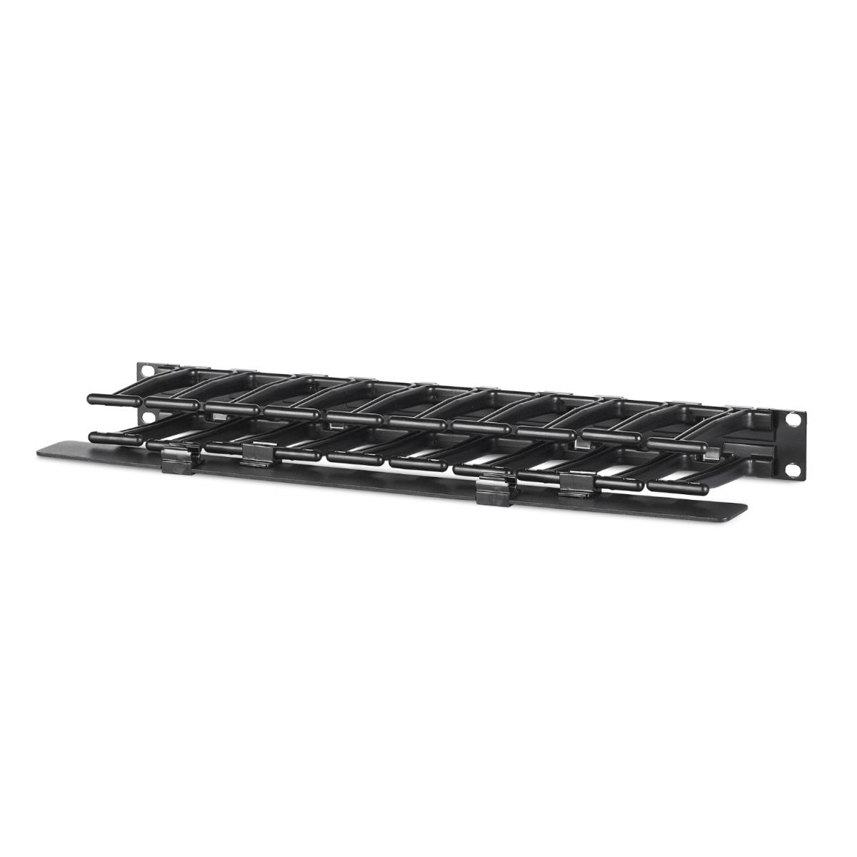 Horizontal Cable Manager, 1U x 4in Deep, Single-Sided with Cover