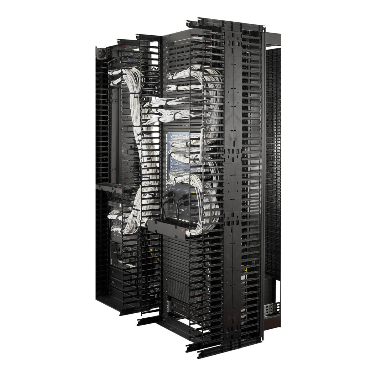 Valueline, Vertical Cable Manager for 2 & 4 Post Racks, 84in H X 6in W, Double-Sided with Doors