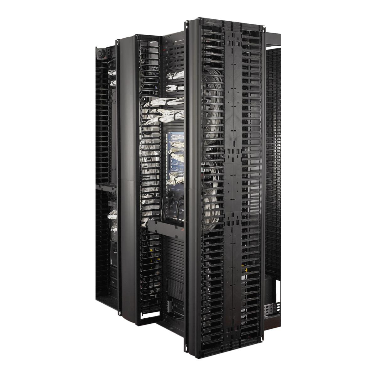 Valueline, Vertical Cable Manager for 2 & 4 Post Racks, 84in H X 12in W, Double-Sided with Doors