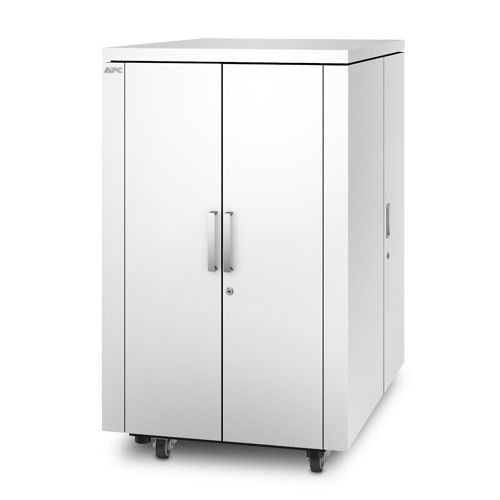 NetShelter CX 24U Secure Soundproof Server Room in a Box Enclosure Shock Packaging White