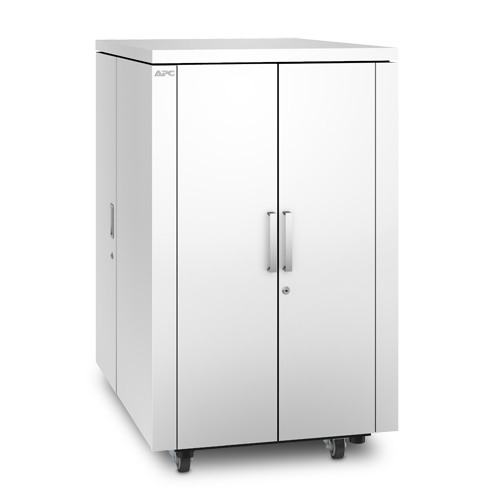 NetShelter CX 24U Secure Soundproof Server Room in a Box Enclosure Shock Packaging White