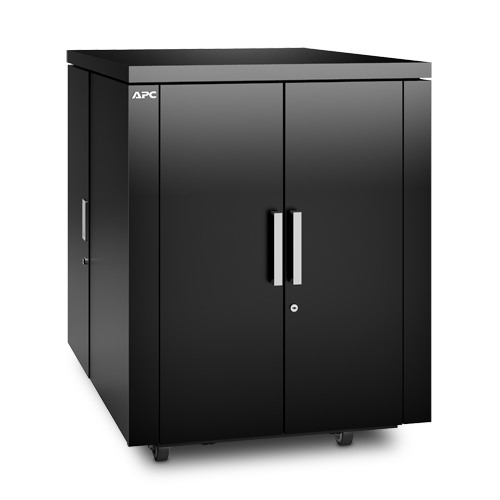 NetShelter CX 18U Secure Soundproof Server Room in a Box Enclosure Shock Packaging Black