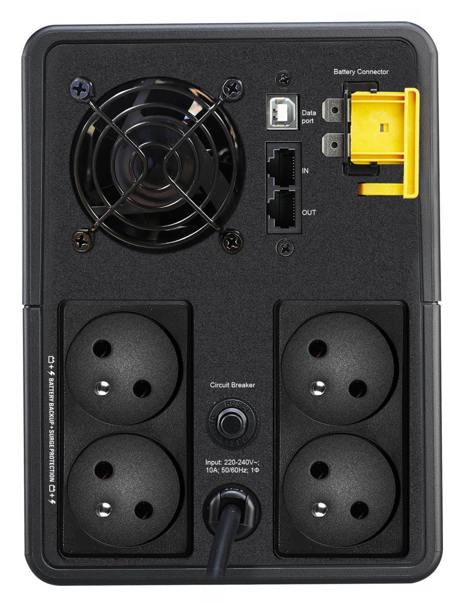 Back-UPS, Off-Line, 2200VA, Protection from Power Outage, 230V, 4x CEE 7/5 French Schuko Outlets, Automatic Voltage Regulation