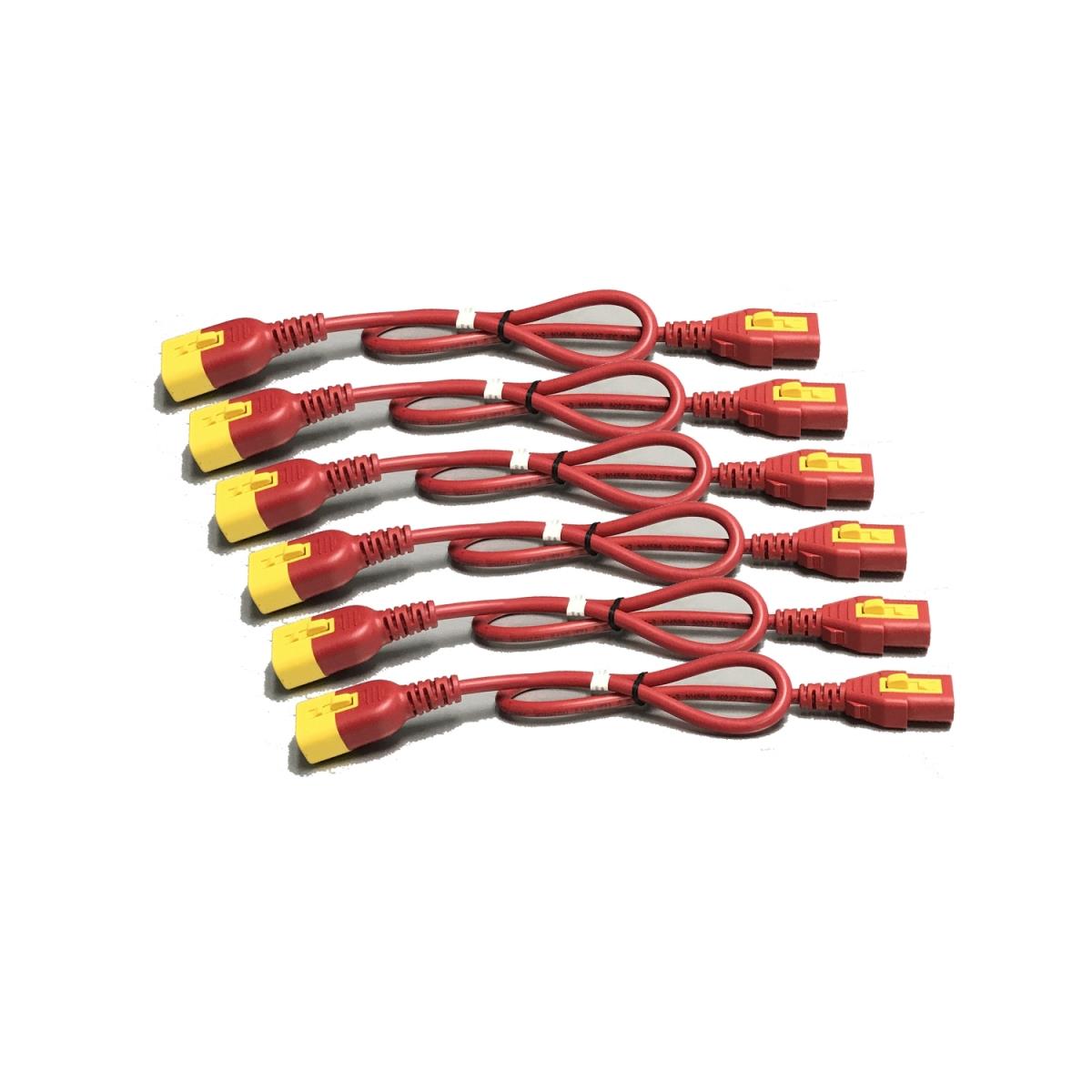 Power Cord Kit (6 ea) Locking C13 TO C14 0.6m Red