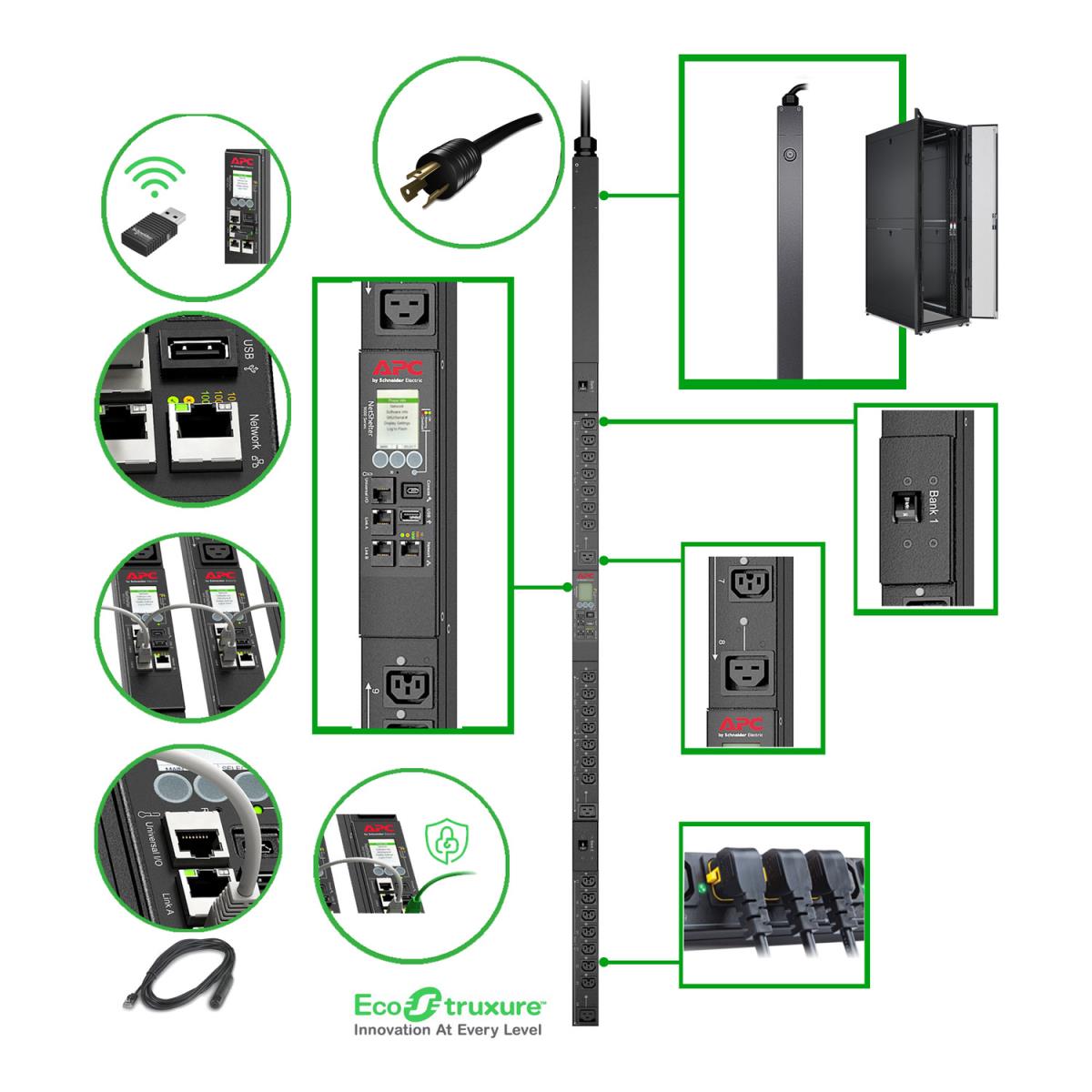 Rack PDU 9000 Switched, ZeroU, 30A, 200/208V, (21) C13/C15 & (3) C19/C21