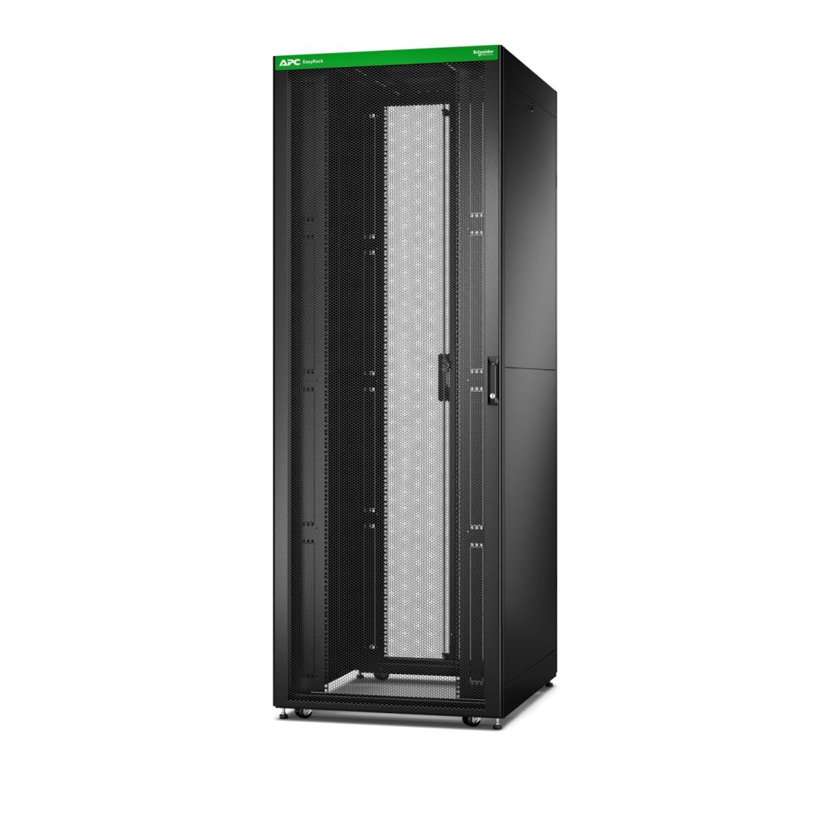 Easy Rack 800mm/48U/1000mm with Roof, Side Panel,Castors,Feet and 4 Brackets, No Bottom, Black