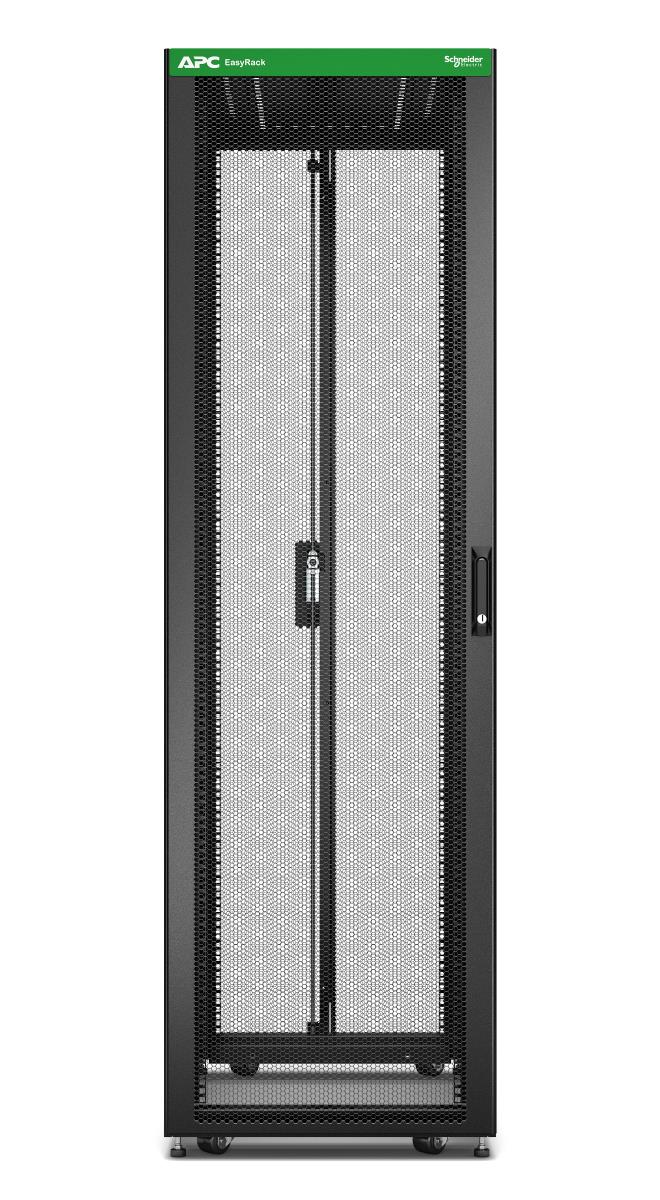 Easy Rack 600mm/42U/1000mm with Roof Castors Feet And 4 Brackets No Side Panels Bottom Black