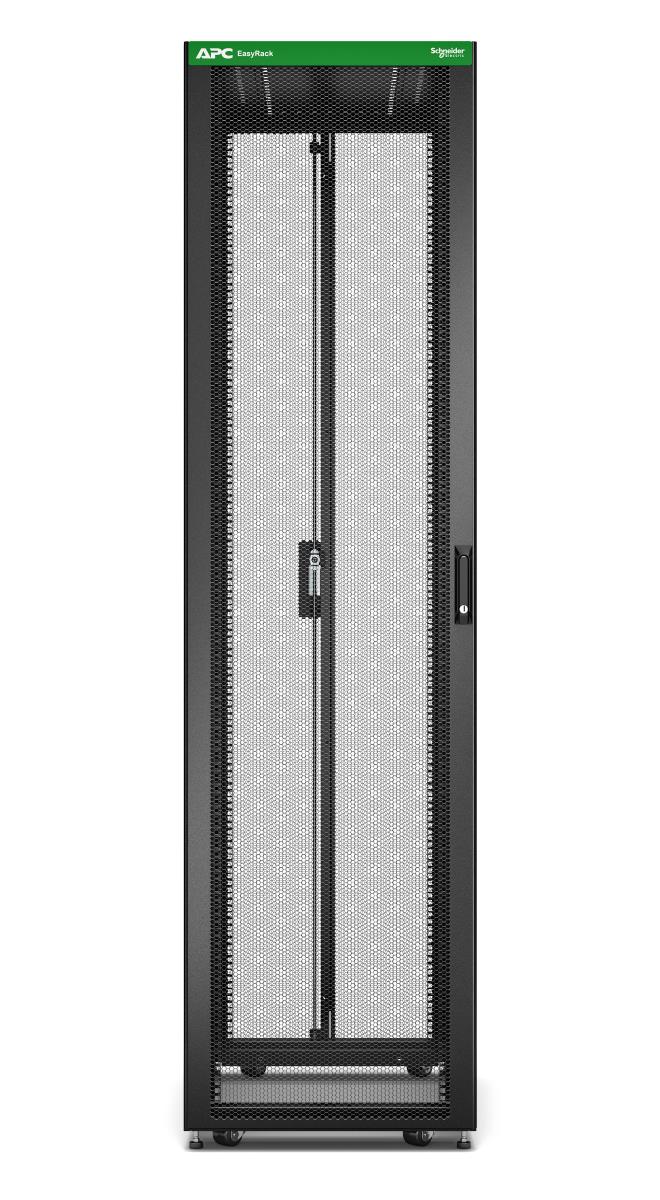 Easy Rack 600mm/48U/1000mm with Roof Castors Feet And 4 Brackets No Side Panels Bottom Black