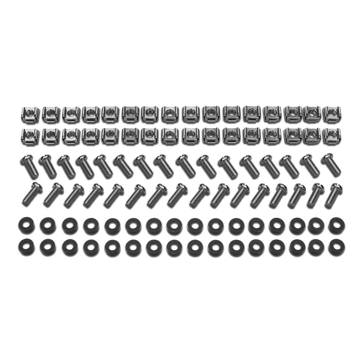 Easy Rack, M6 Hardware Kit, 32 sets of M6 Cage Nuts, Nylon Washers, Slot PhillIPS Screws