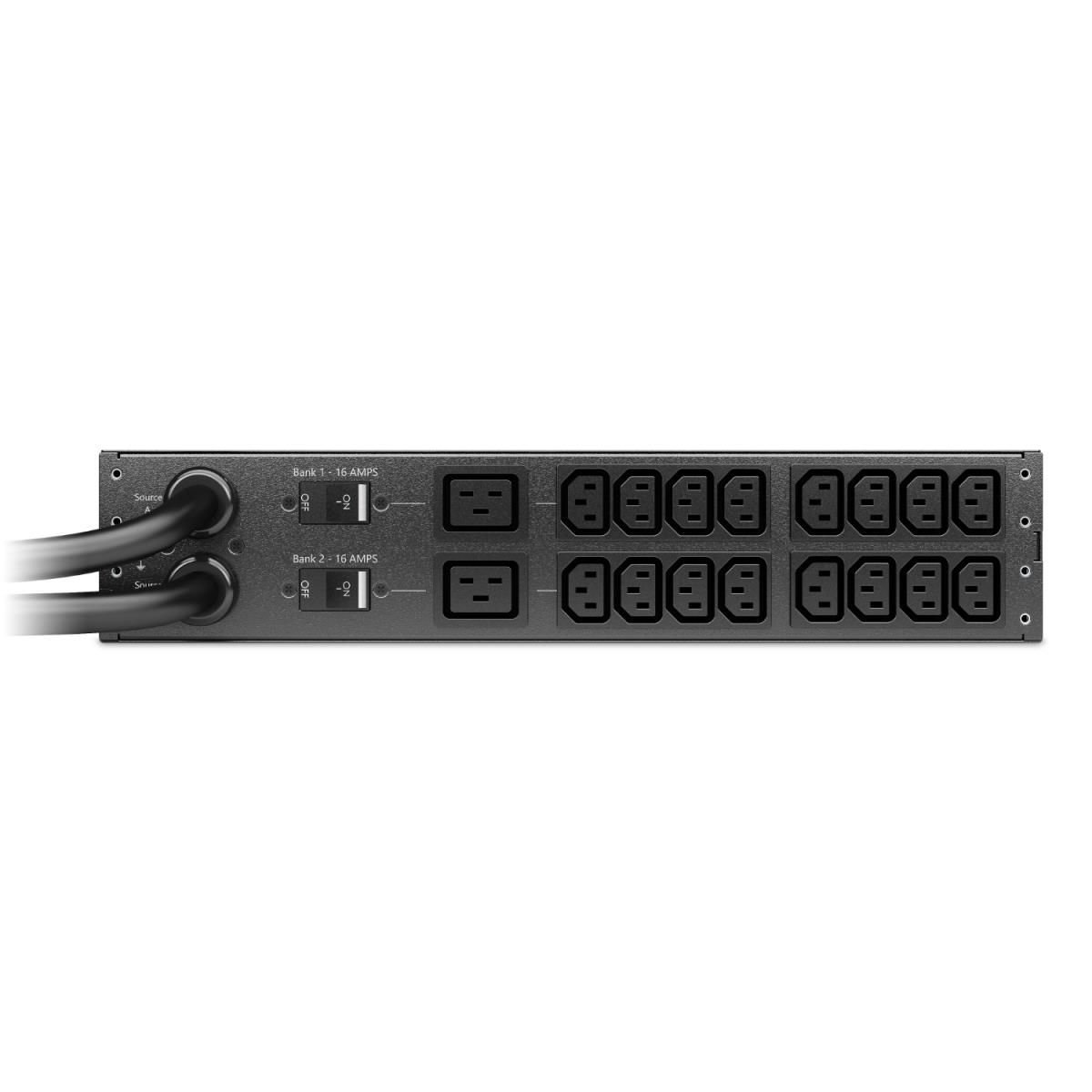 Rack ATS, 230V, 32A, IEC 309in, (16) C13 (2) C19 out