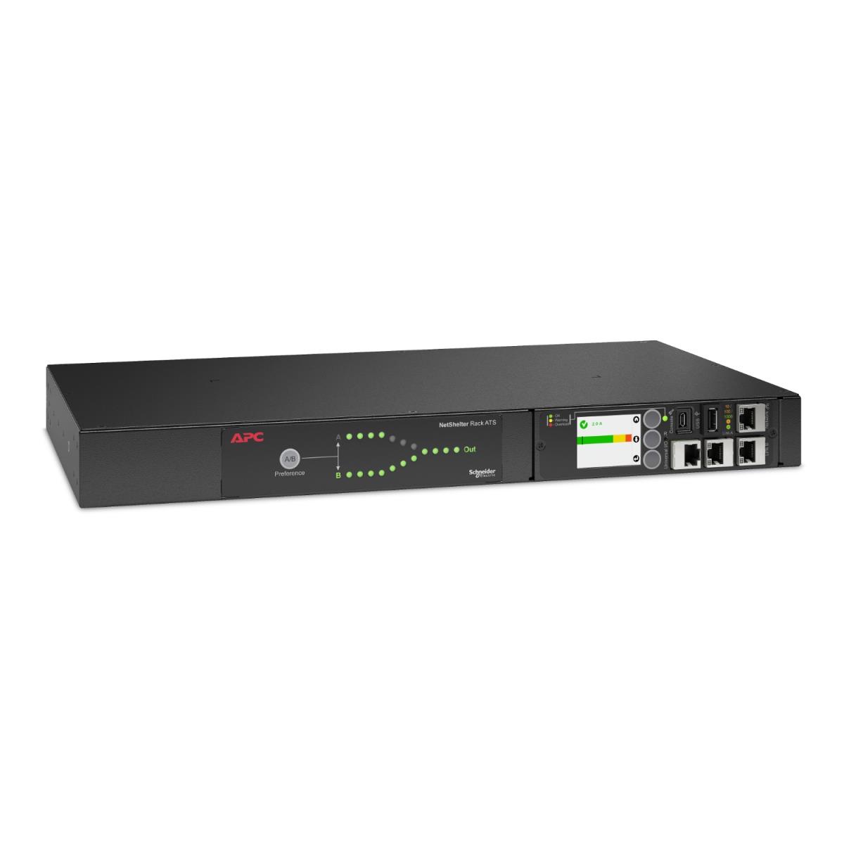 Netshelter Rack Automatic Transfer Switch, 1U, 20A, 120V, 2 L5-20 IN, 10 5-20R OUT, 50/60 Hz