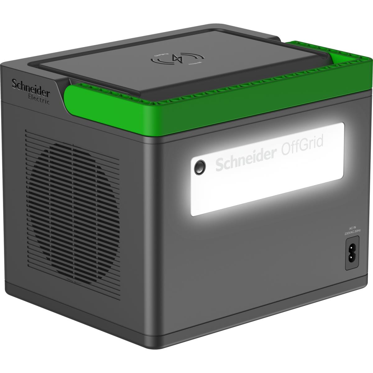Schneider OffGrid Portable Power Station 500, 230V, 517Wh Lithium-ion, LCD, UK Type G Plug, Sinewave, 3 USB-A, 2 USB-C, Wireless Charger