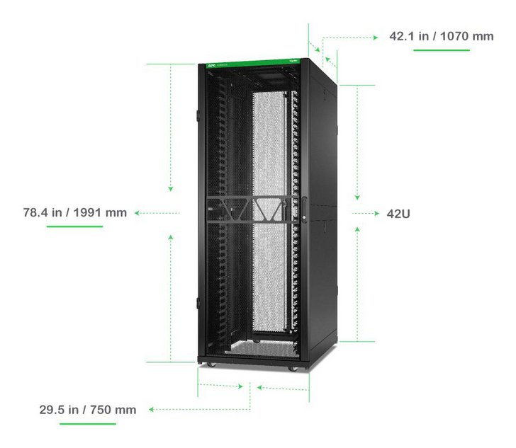 APC NETSHELTER SX NETWORKING ENCLOSURE GEN2 42U1991HX750WX107