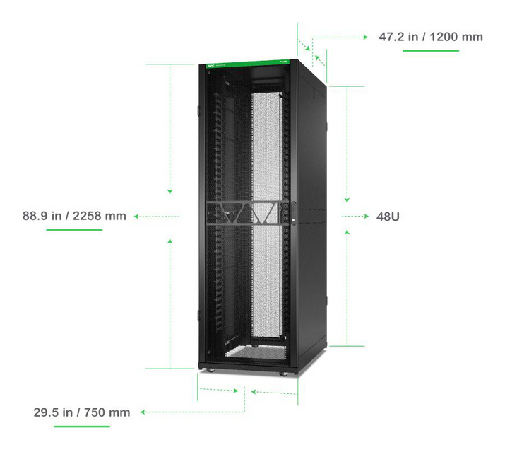 APC NETSHELTER SX NETWORKING ENCLOSURE GEN2 48U2258HX750WX120