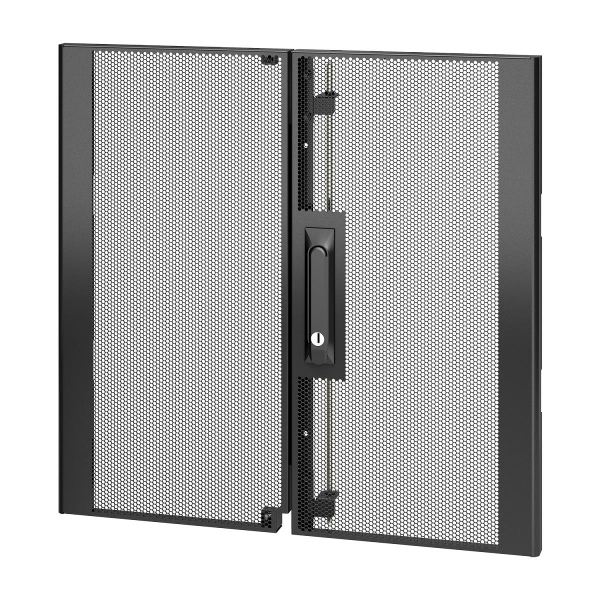 NETSHELTER SX 12U 600MM WIDE PERFORATED SPLIT DOORS BLACK