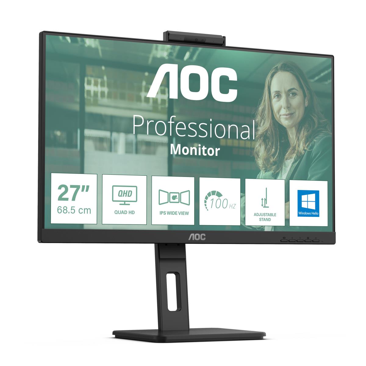 Desktop USB-C Monitor - Q27P3CW - 27in -2560x1440 (QHD) - IPS 75hz Speaker USB Hub
