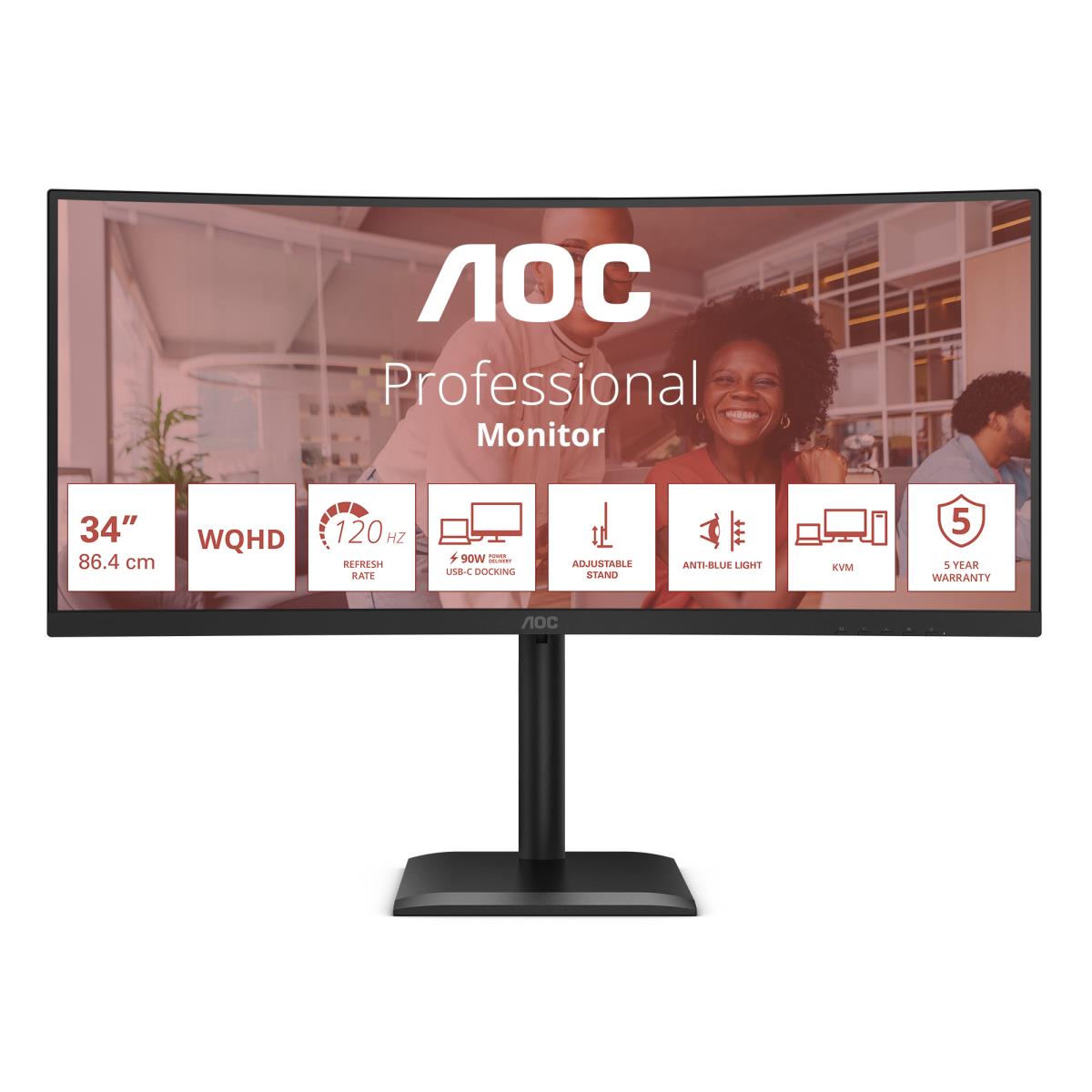 Desktop USB-C Monitor - CU34E4CV - 34in - 3440x1440 (UWQHD) - VA 120Hz