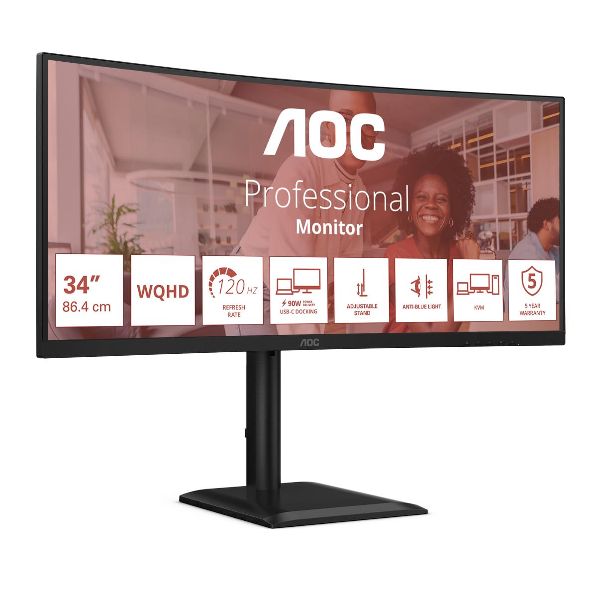 Desktop USB-C Monitor - CU34E4CV - 34in - 3440x1440 (UWQHD) - VA 120Hz
