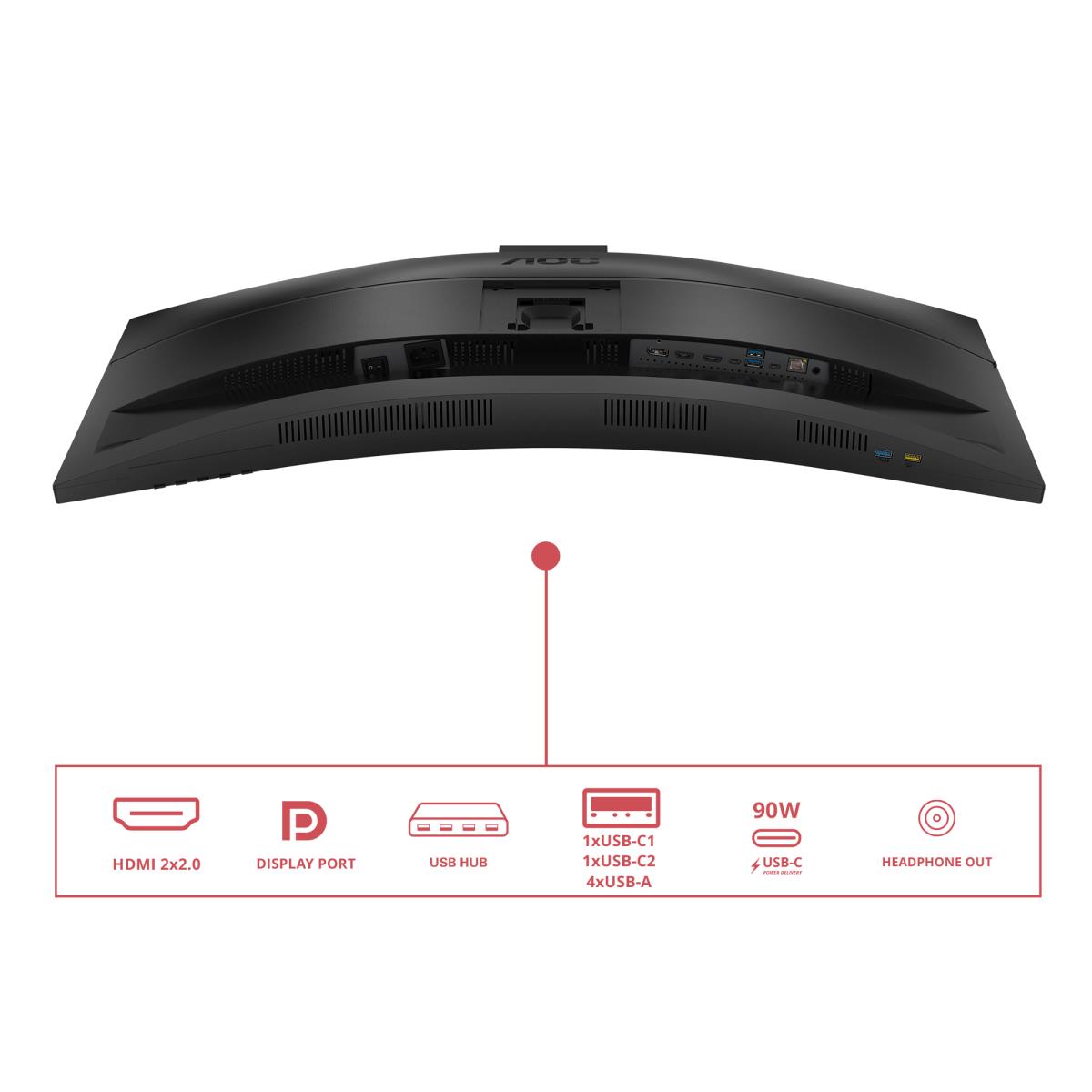 Curved USB-C Monitor - CU34E4CW - 34in - 3440x1440 (UWQHD) - VA 120Hz Win Hello Webcam
