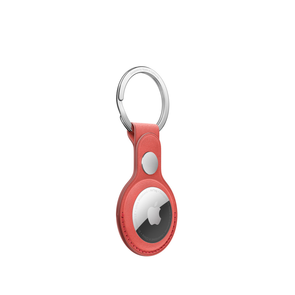 Airtag Finewoven Key Ring - Coral