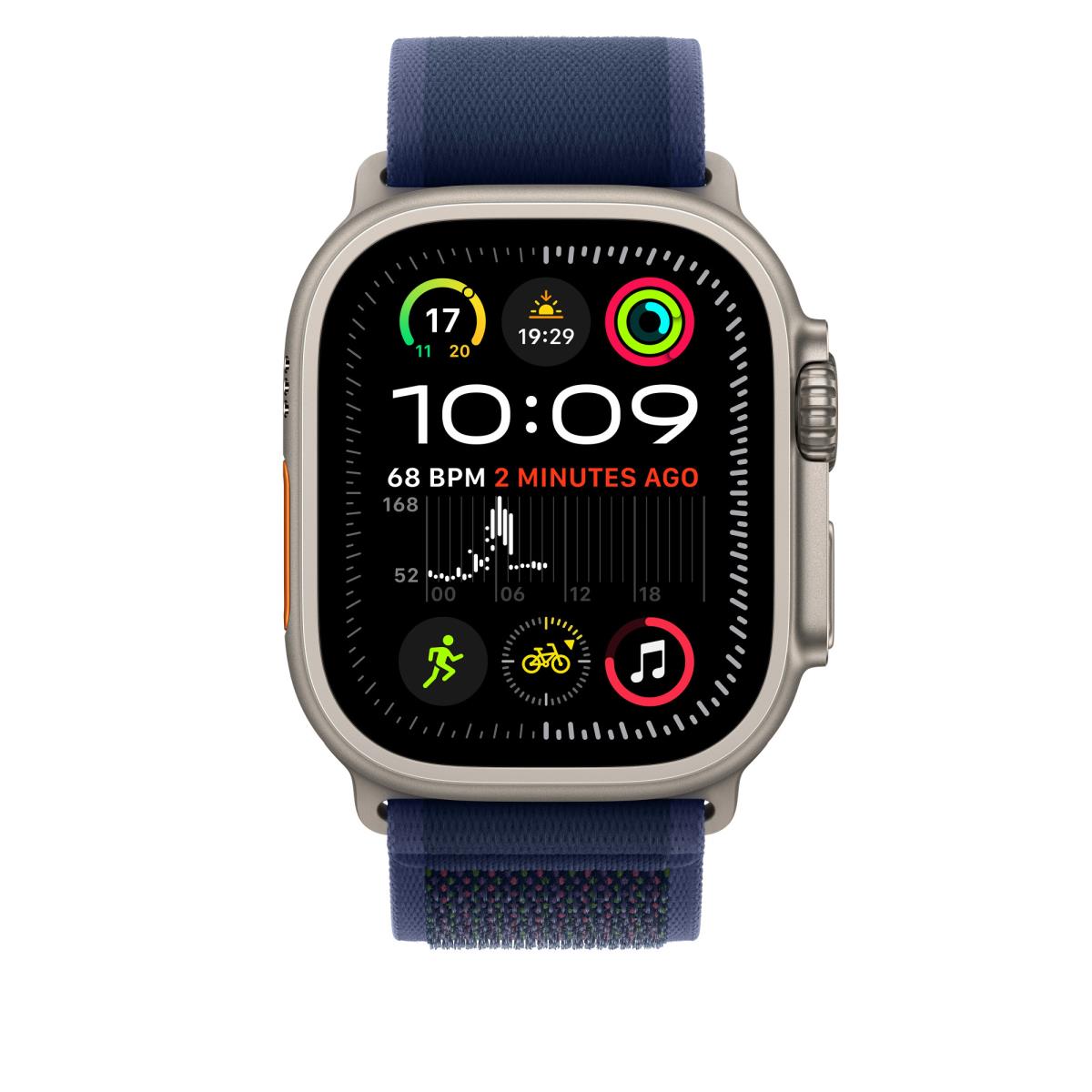 49mm Blue Trail Loop - M/l - Natural Titanium Finish