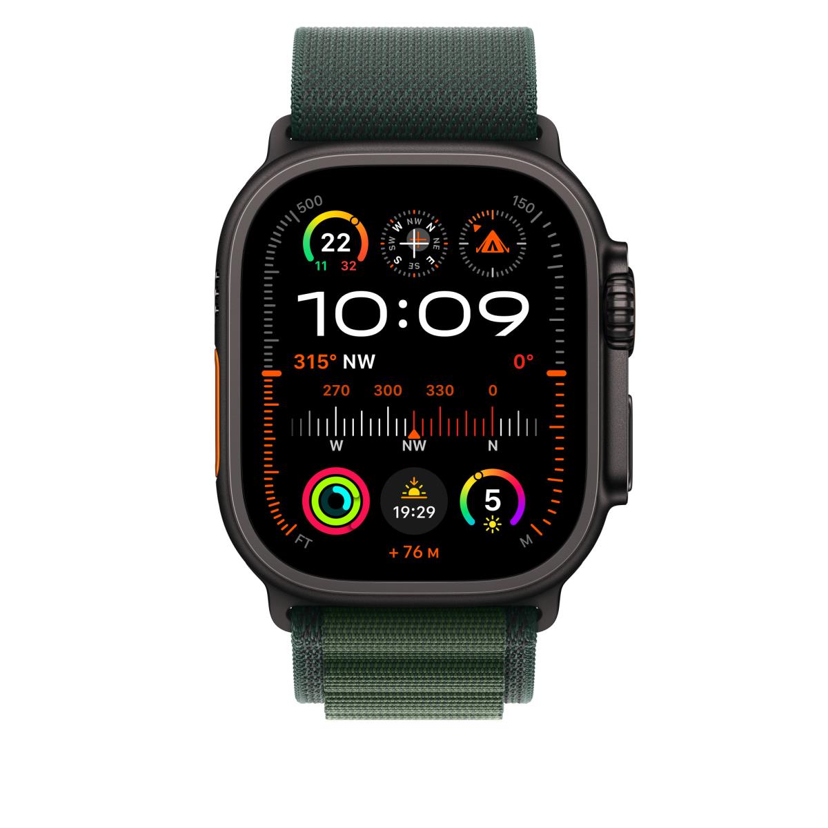 49mm Dark Green Alpine Loop - Large - Black Titanium Finish