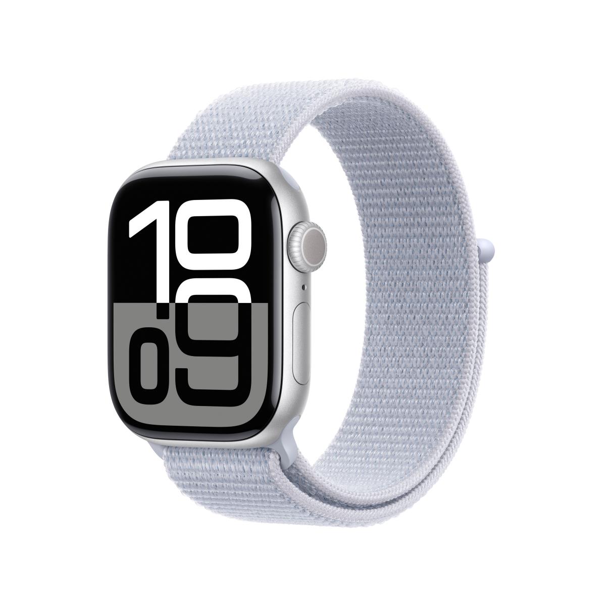 Watch Series 10 Gps + Cellular 42mm Silver Aluminium Case With Blue Cloud Sport Loop