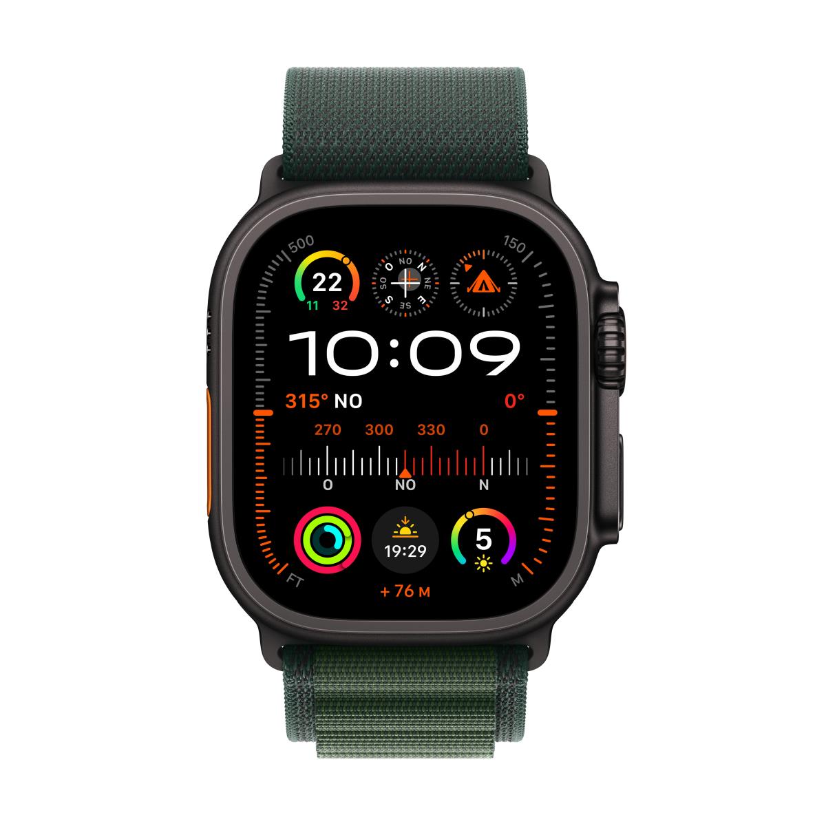 Watch Ultra 2 Gps + Cellular 49mm Black Titanium Case With Dark Green Alpine Loop - Small