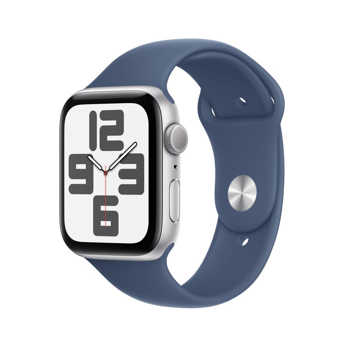 Watch Se Gps 44mm Silver Aluminium Case With Denim Sport Band - S/m