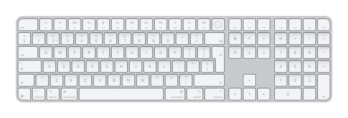 Magic Keyboard With Touch Id And Numeric Keypad For Apple Silicon - White - Qwerty Int''l (mxk73n/a)