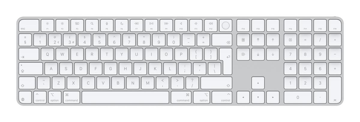 Magic Keyboard With Touch Id And Numeric Keypad For Apple Silicon - White - Qwerty British English