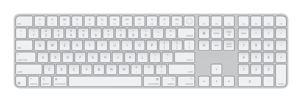 Magic Keyboard With Touch Id And Numeric Keypad For Apple Silicon - White - Qwerty Us