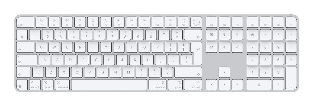 Magic Keyboard With Touch Id And Numeric Keypad For Apple Silicon - White - Qwerty Us Int'l