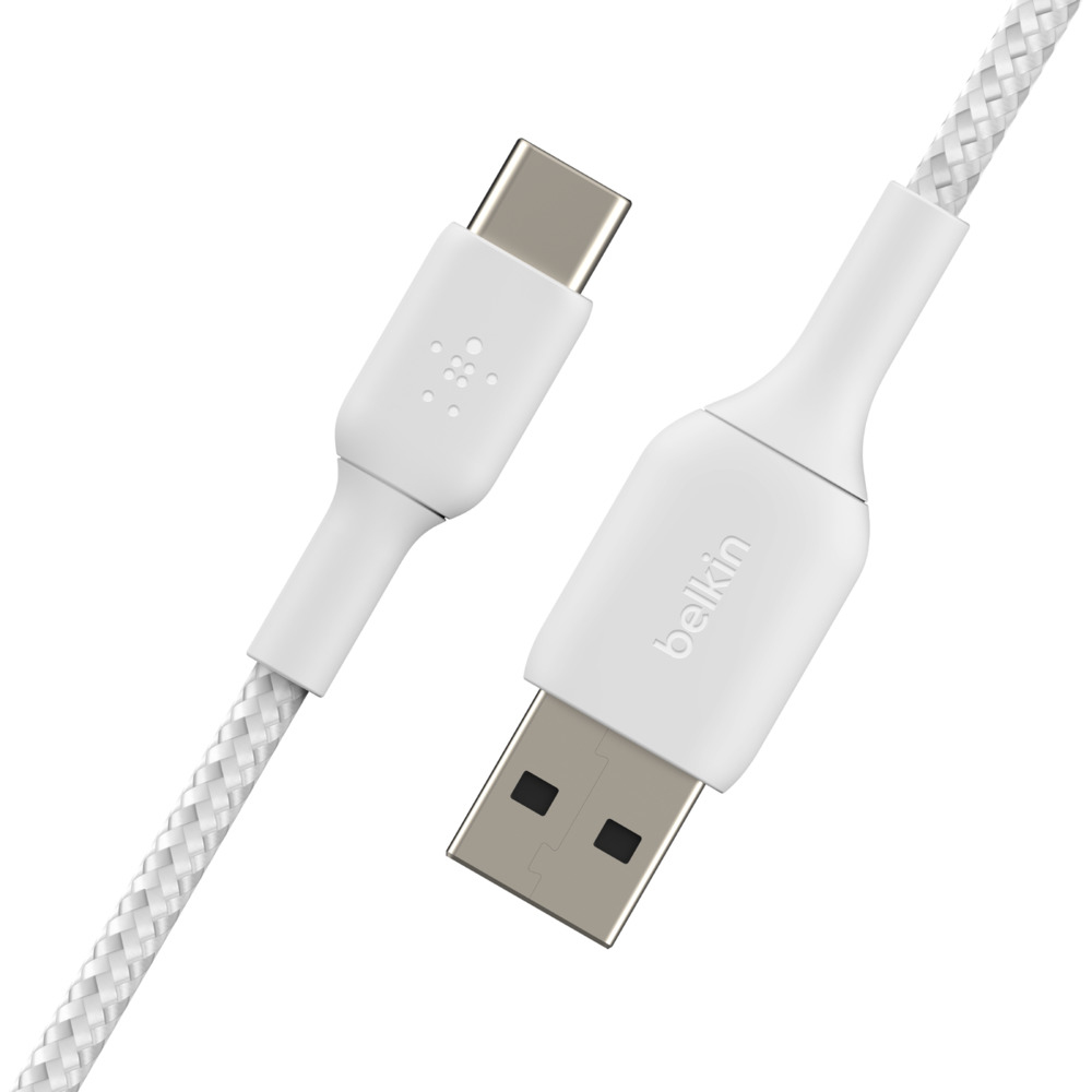 USB-a To USB-c Cable Braided 3m White