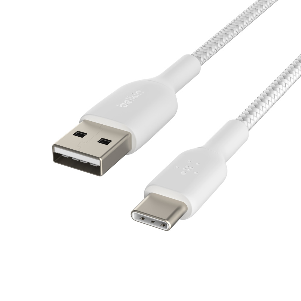 USB-a To USB-c Cable Braided 1m White
