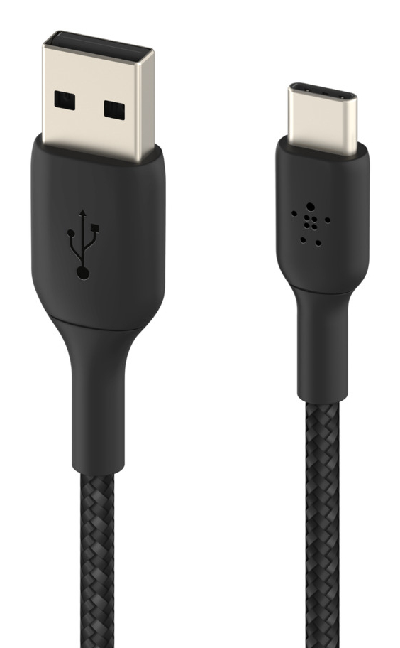 USB-a To USB-c Cable Braided 1m Black