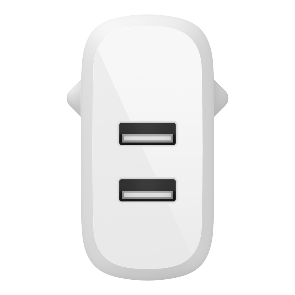 Dual USB-a Wall Charger 12w X2 White