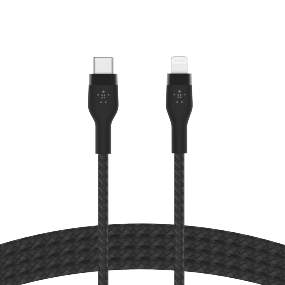 Charging Cable - Boostcharge Pro Flex - USB-c To Ltg Braided Silicon - 2m - Black